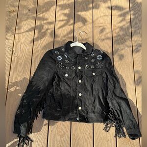 Zadig & Voltaire Black Jean Jacket with Embellishments